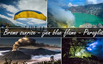 bromo sunrise ijen blue flame paragliding